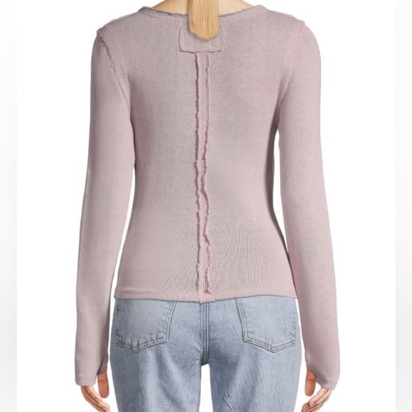 Free People Women’s Like A Boss Top Shirt Small Long Sleeve Tee Silverberry NWT - Picture 5 of 8